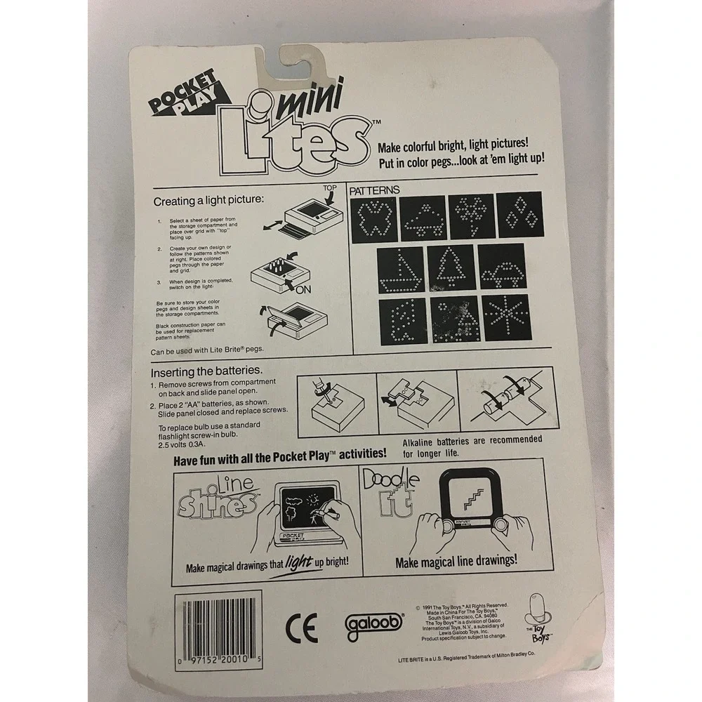 Vintage 1991‎ Galoob Pocket Play Mini Lites RARE HTF 90s Lite Brite 1991 Sealed